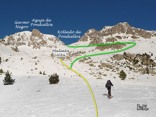 Mallata Alta, en ascensin al Arnales